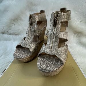 Michael Kors Textured Tan Wedges